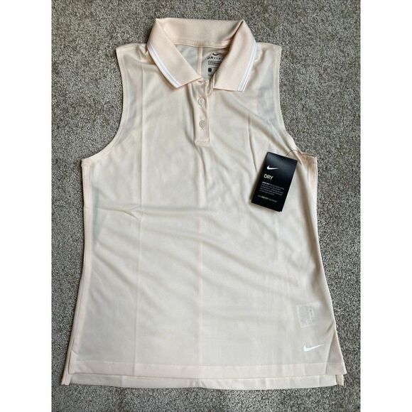 Nike BV0223-838 Women’s Sz XL Dri-Fit Victory Peach Sleeveless Polo - Picture 1 of 6